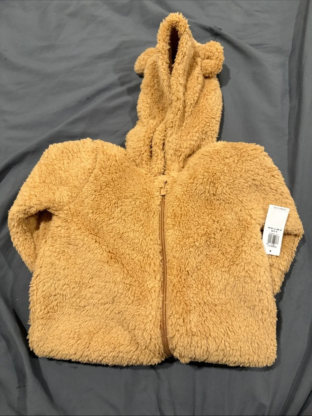 Old Navy Bear Hooded Teddy Fleece One-Piece in Camel Brown